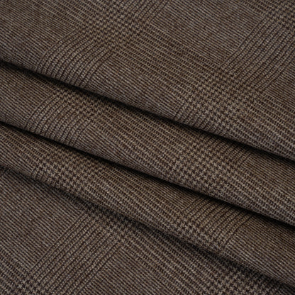 Wool Suiting - Brown and Black Glen Plaid