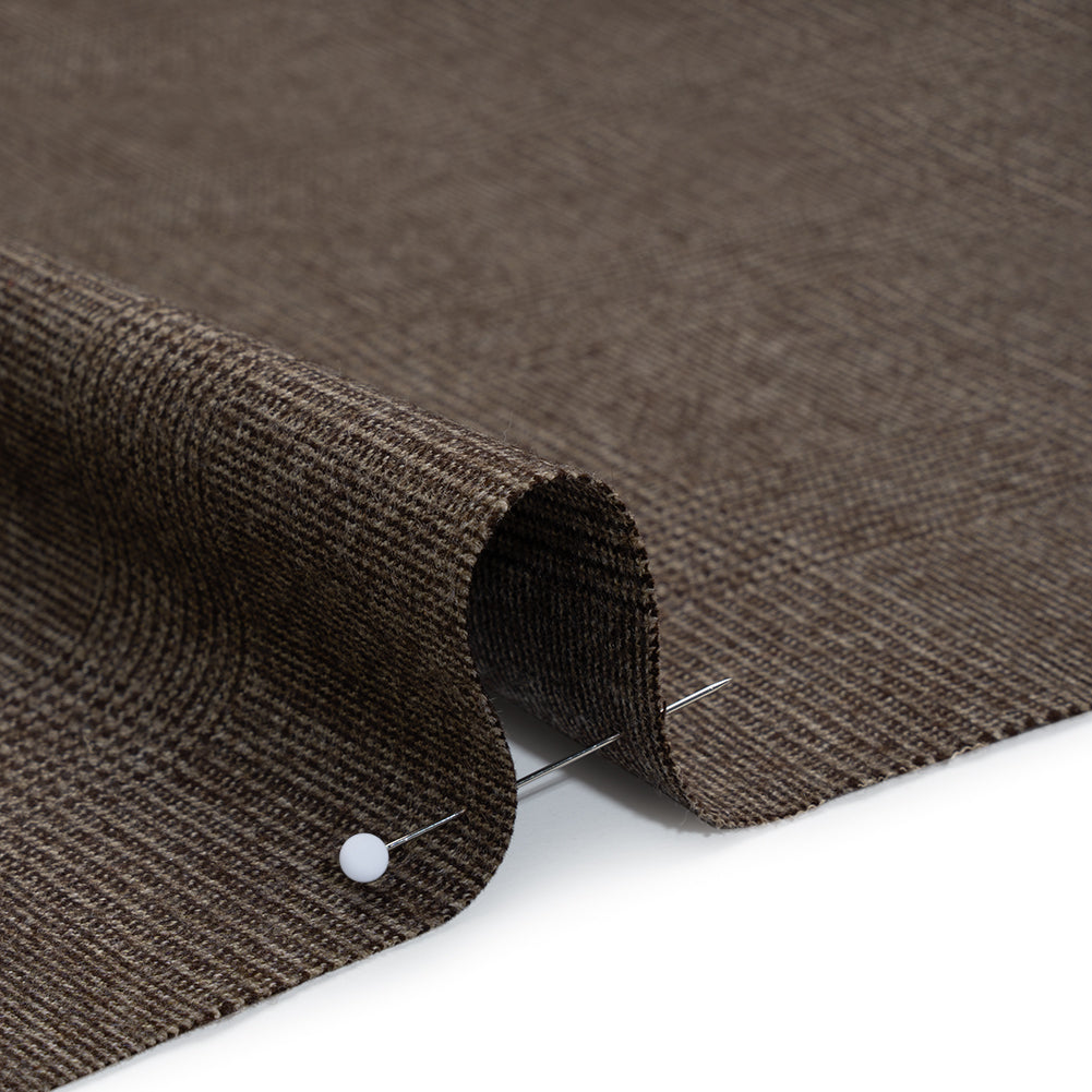 Wool Suiting - Brown and Black Glen Plaid