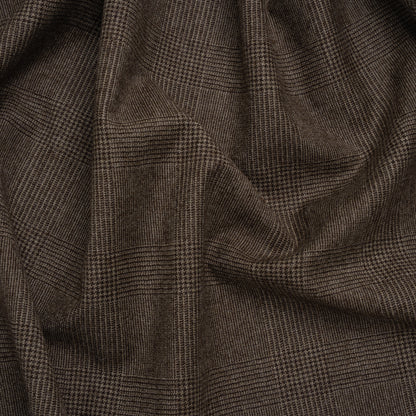 Wool Suiting - Brown and Black Glen Plaid