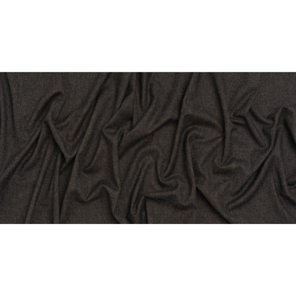 Stretch Wool Blend Flannel Suiting - Navy Blue and Brown Heathered