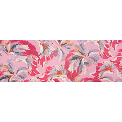 Polyester Chiffon Print - Fuschia Pink, Lavender and Pale Orange Abstract Floral Shapes - Designer Deadstock