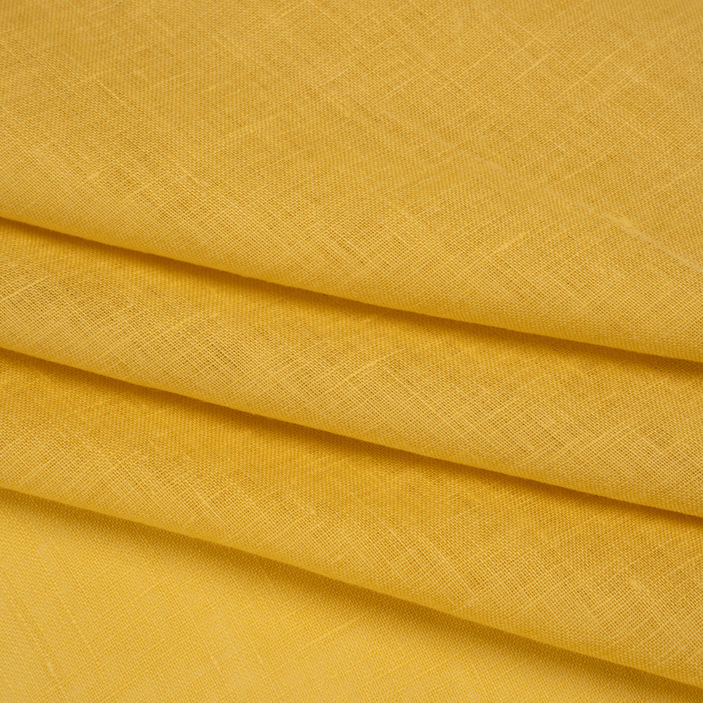 Lightweight Linen Woven - Yellow Folded