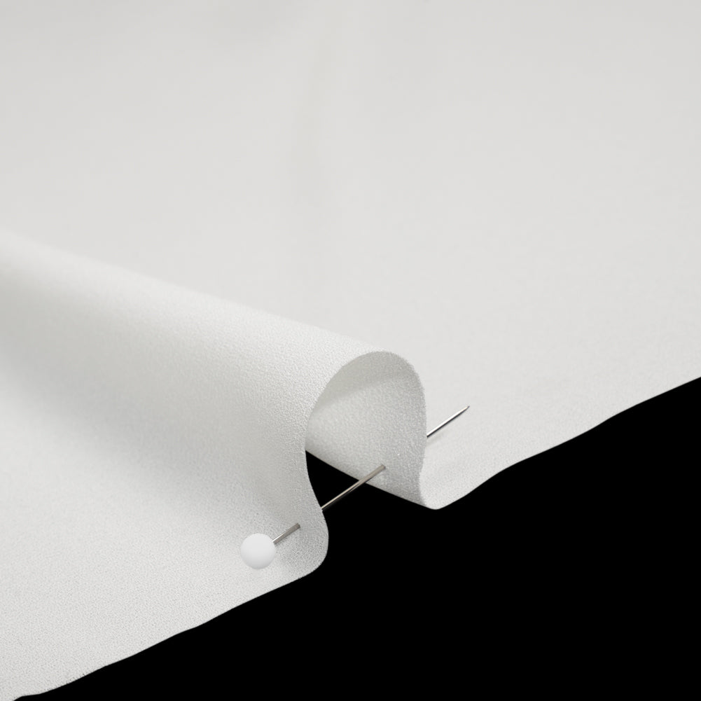 Polyester Double Georgette - Ecru White - Designer Deadstock - Detail