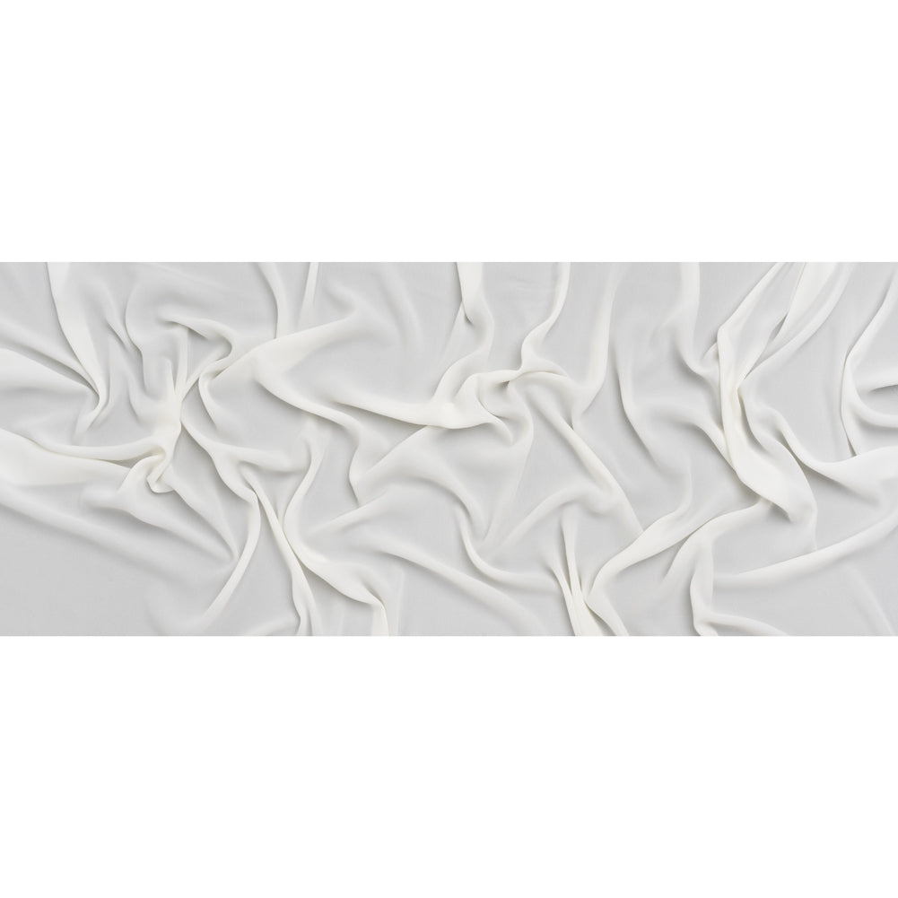Polyester Double Georgette - Ecru White - Designer Deadstock - Full