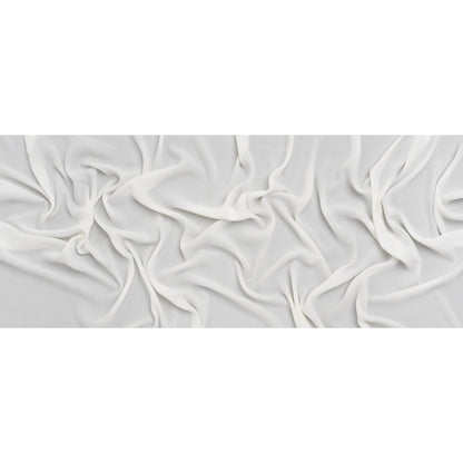 Polyester Double Georgette - Ecru White - Designer Deadstock