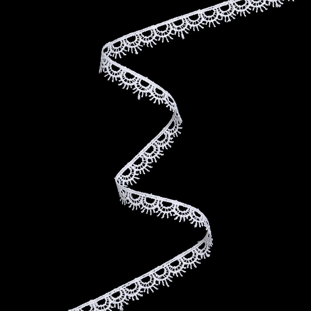 Guipure Lace Trim - 0.5" - White Sunny Scallops