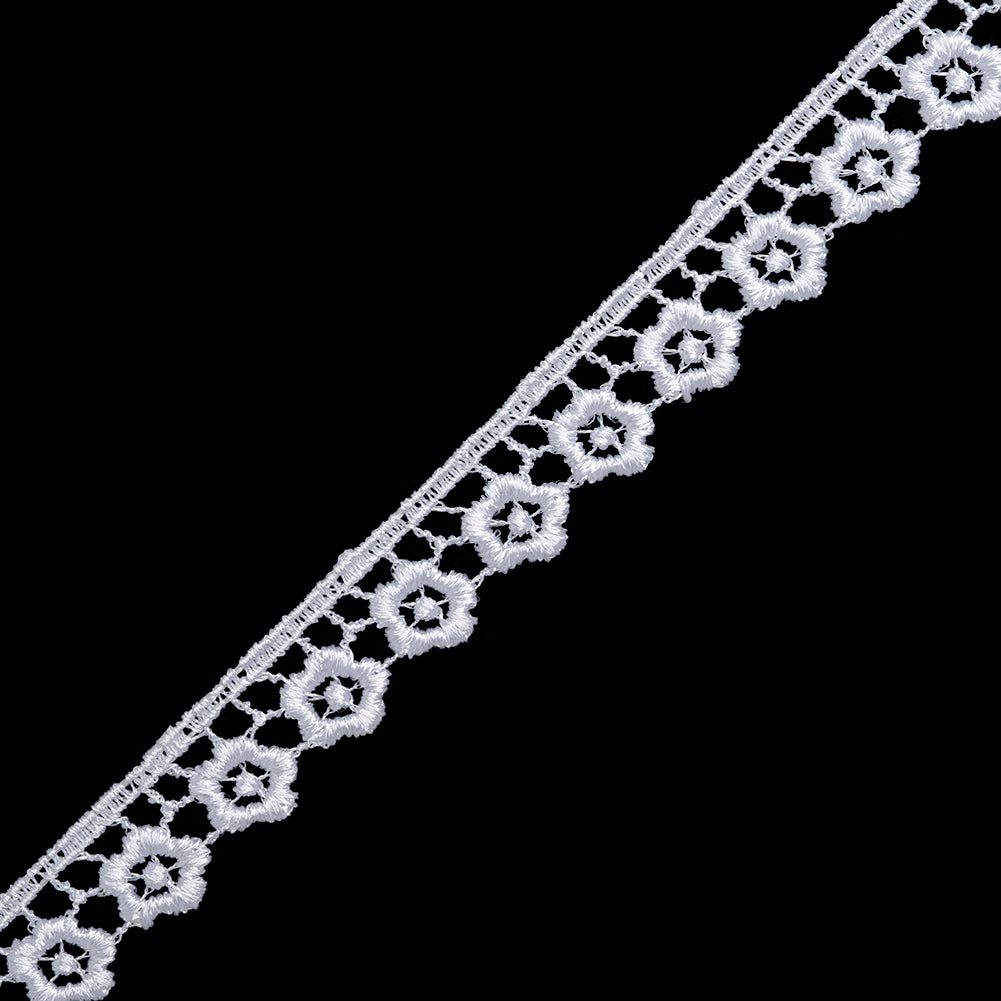 Guipure Lace Trim - 0.625" - White Little Daisies