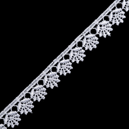 Guipure Lace Trim - 0.625" - White Fan Leaves