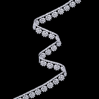 Guipure Lace Trim - 0.625" - White Fan Leaves