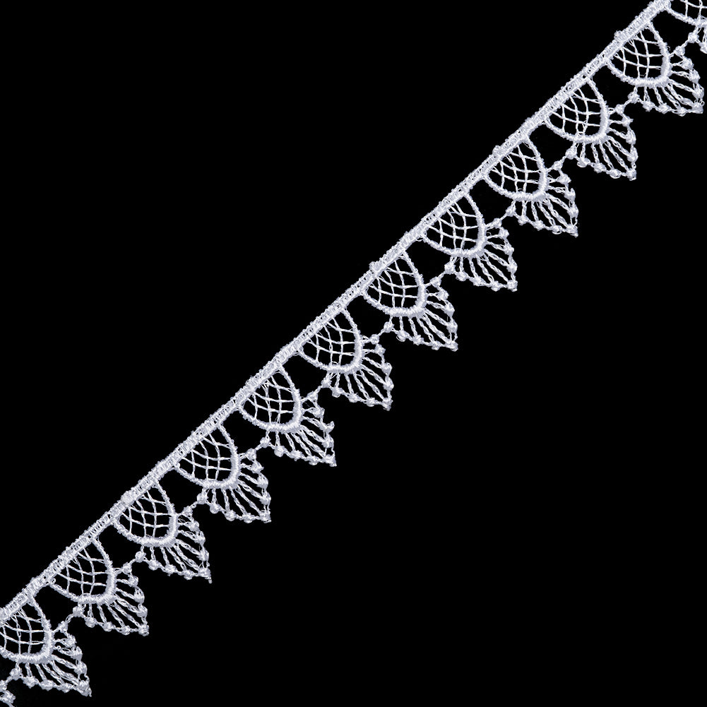 Guipure Lace Trim - 0.875" - White Pineapple Motifs