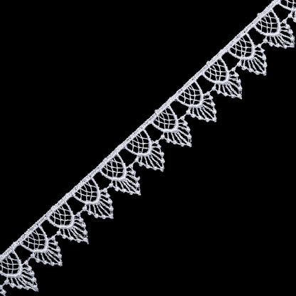 Guipure Lace Trim - 0.875" - White Pineapple Motifs