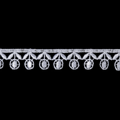 Guipure Lace Trim - 0.75" - White Growing Flowers