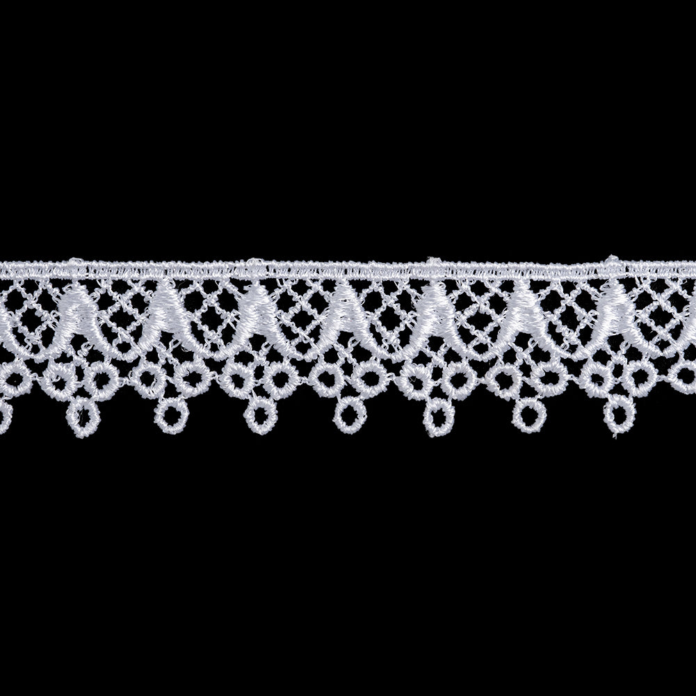 Guipure Lace Trim - 1" - White Dots and Lattices