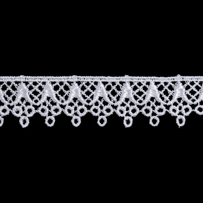 Guipure Lace Trim - 1" - White Dots and Lattices