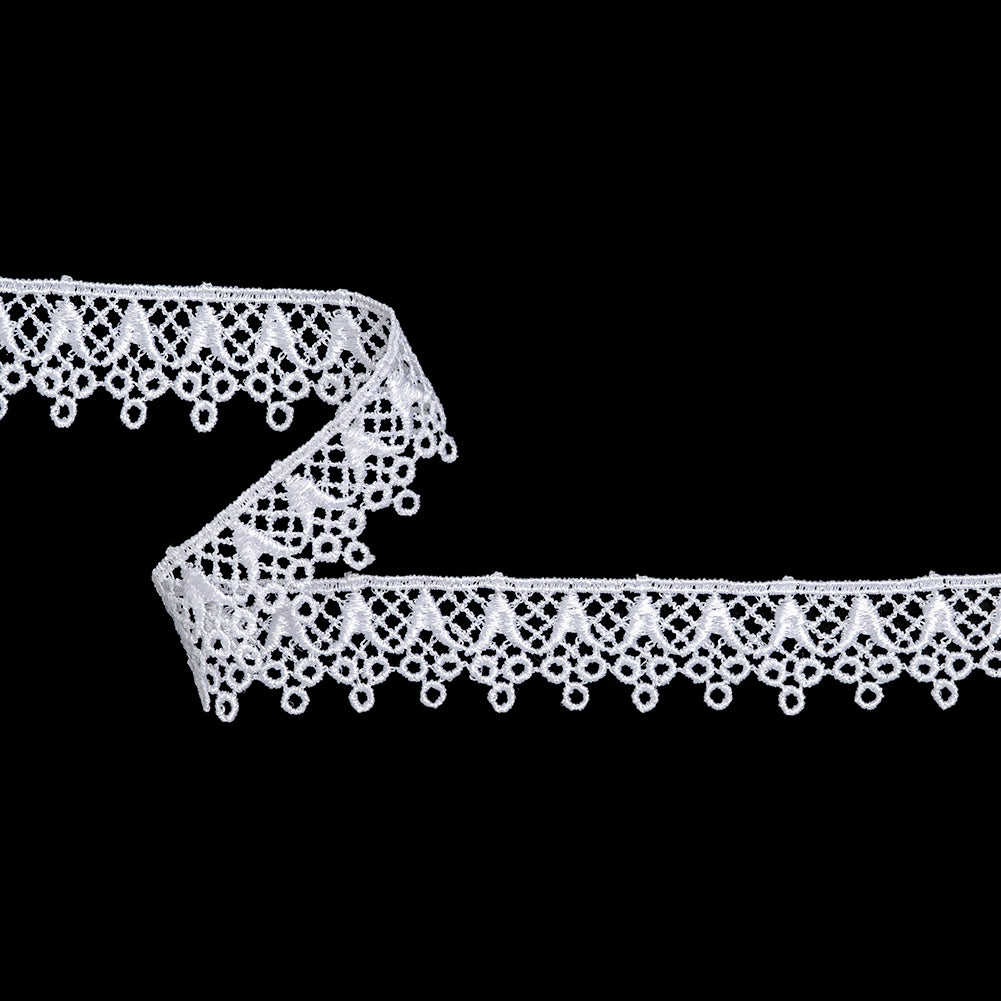 Guipure Lace Trim - 1" - White Dots and Lattices