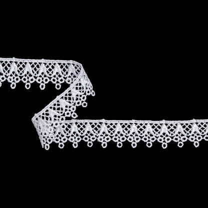 Guipure Lace Trim - 1" - White Dots and Lattices