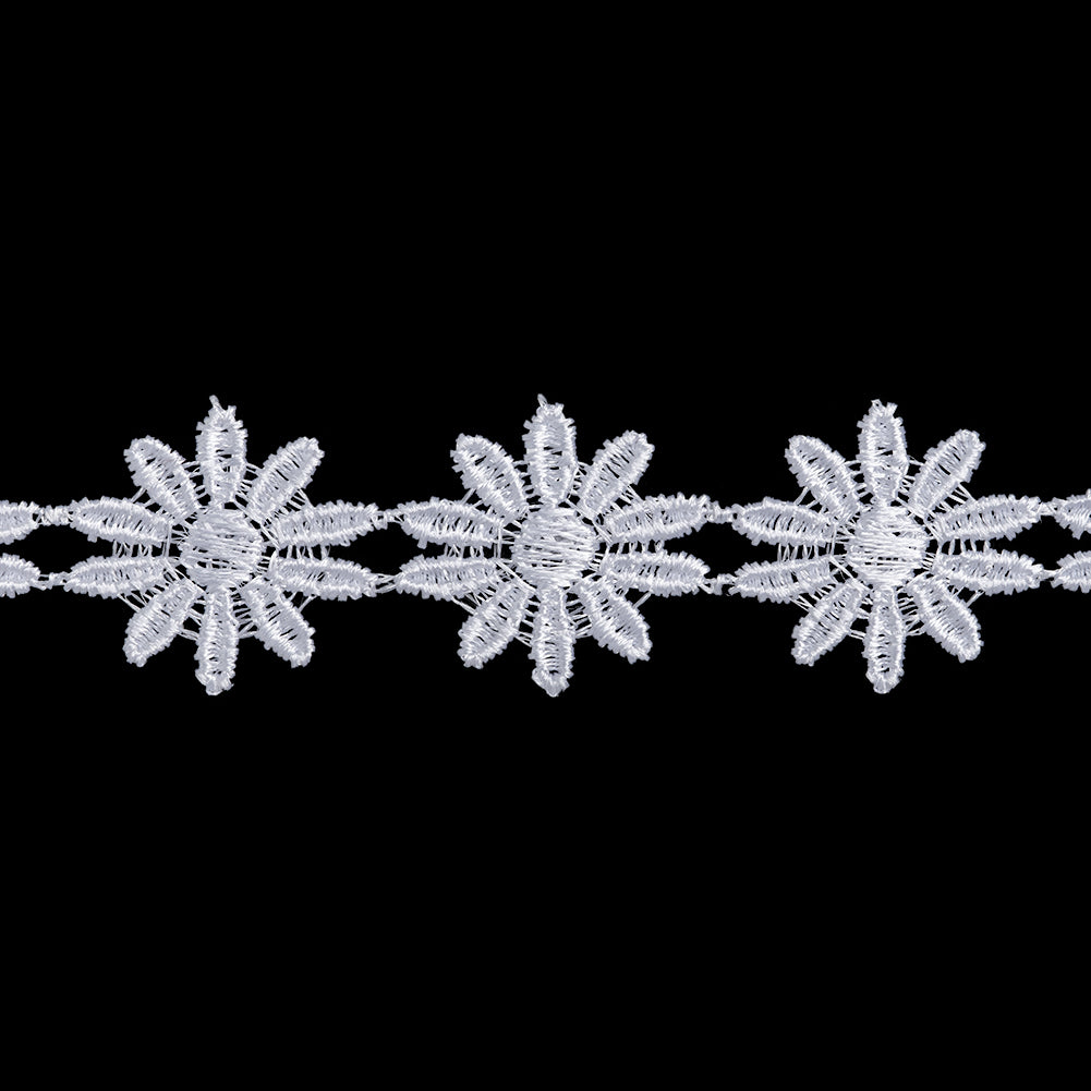 Guipure Lace Trim - 1" - White Daisy Chain