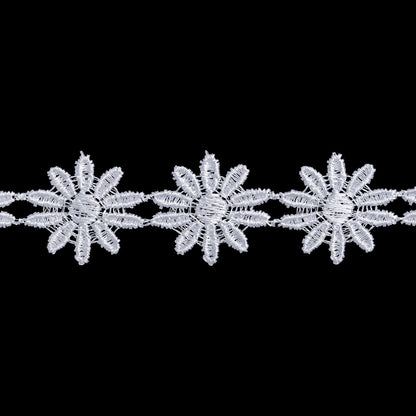 Guipure Lace Trim - 1" - White Daisy Chain