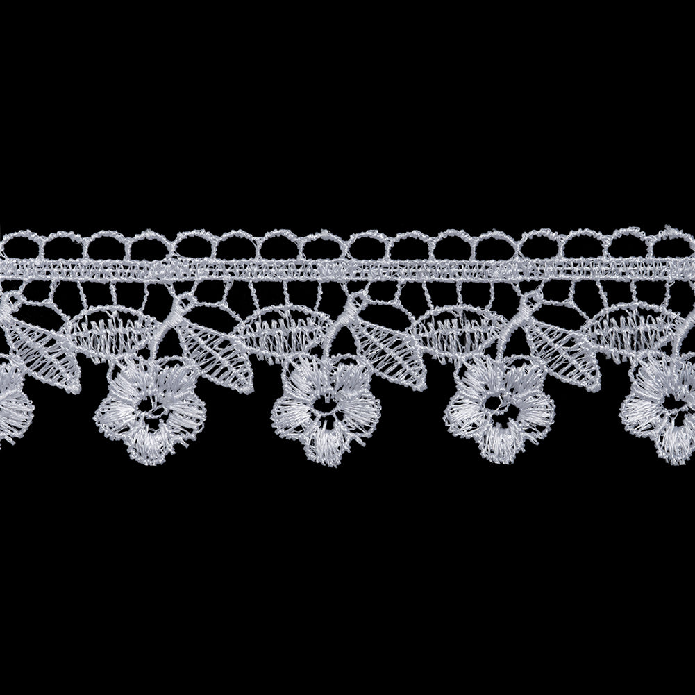 Guipure Lace Trim - 1.5" - White Hanging Flowers