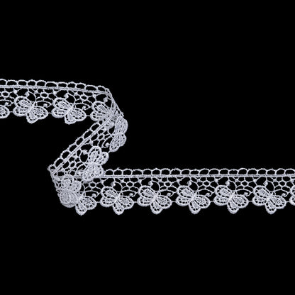 Guipure Lace Trim - 1.25" - White Butterflies