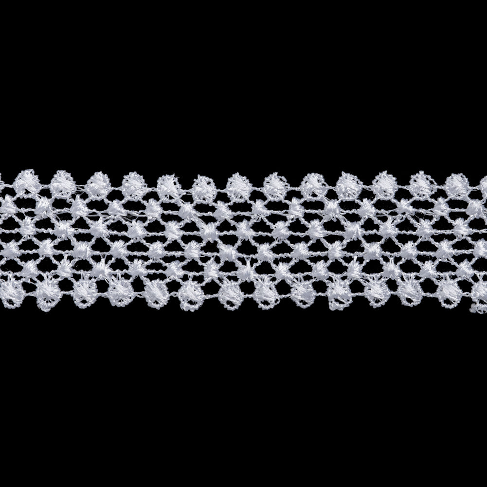 Guipure Lace Trim - 1.125" - White Dot Lattice