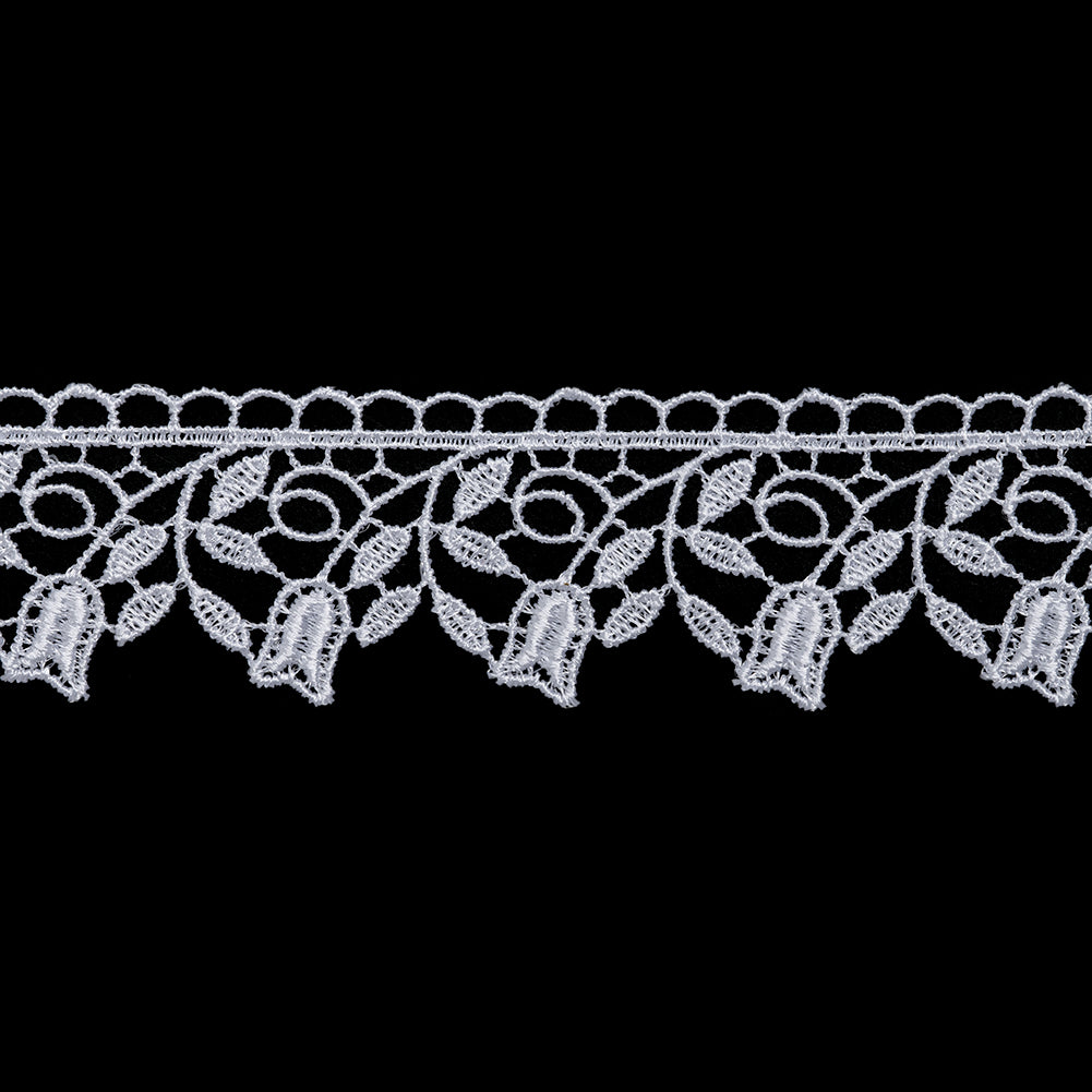 Guipure Lace Trim - 1.5" - White Tulips