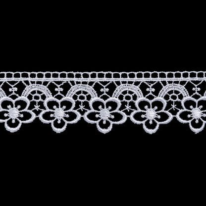 Guipure Lace Trim - 1.5" - White Flowers and Rainbows