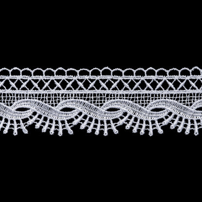 Guipure Lace Trim - 1.625" - White Abstracted Waves