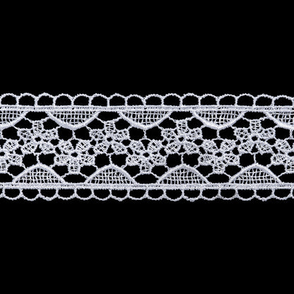 Guipure Lace Trim - 1.625" - White Flowers and Half Circles