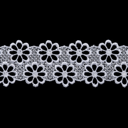 Guipure Lace Trim - 1.75" - White Rows of Daisies