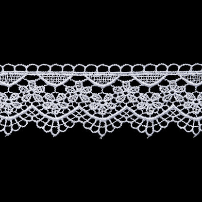 Guipure Lace Trim - 1.75" - White Floral Scallop