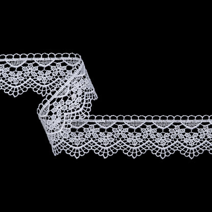 Guipure Lace Trim - 1.75" - White Floral Scallop