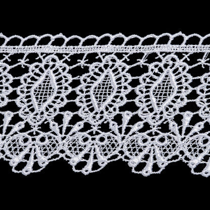 Guipure Lace Trim - 2.5" - White Diamonds and Bows