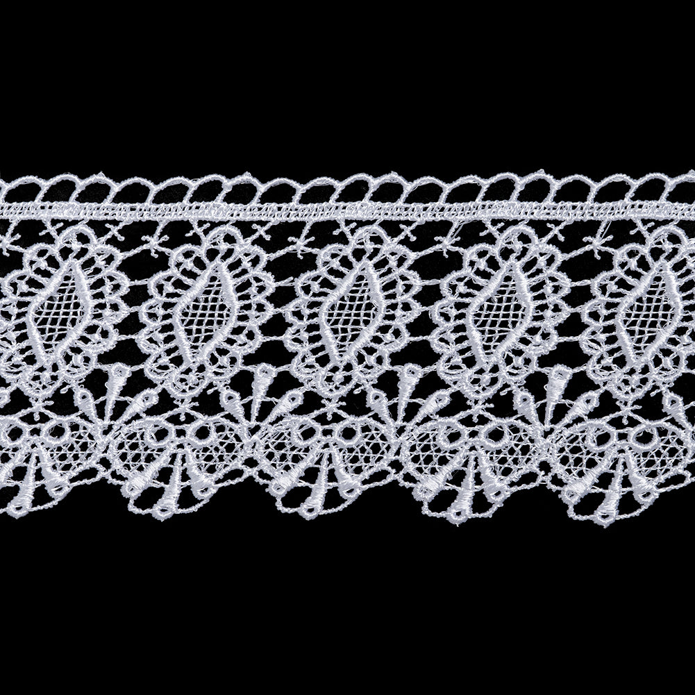 Guipure Lace Trim - 2.5" - White Diamonds and Bows