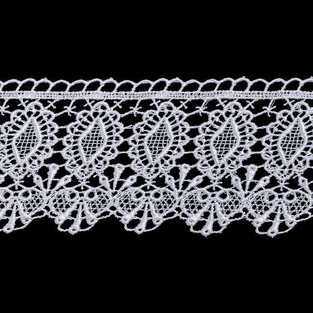 Guipure Lace Trim - 2.5" - White Diamonds and Bows