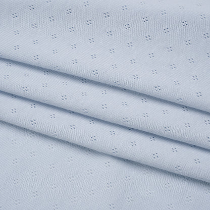 Cotton Pointelle Rib Knit - Baby Blue Diamonds - Cassy Collection