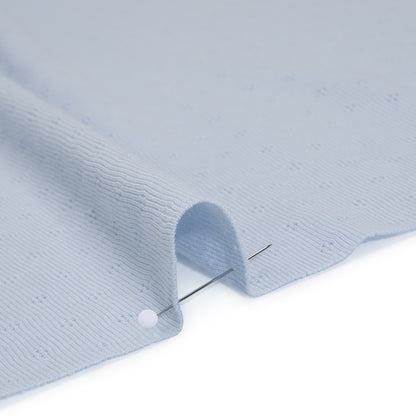 Cotton Pointelle Rib Knit - Baby Blue Diamonds - Cassy Collection