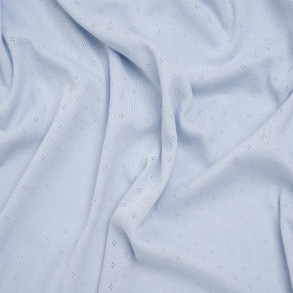 Cotton Pointelle Rib Knit - Baby Blue Diamonds - Cassy Collection