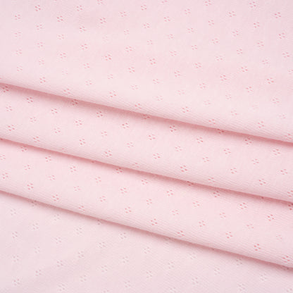 Cotton Pointelle Rib Knit - Blossom Pink Diamonds - Cassy Collection