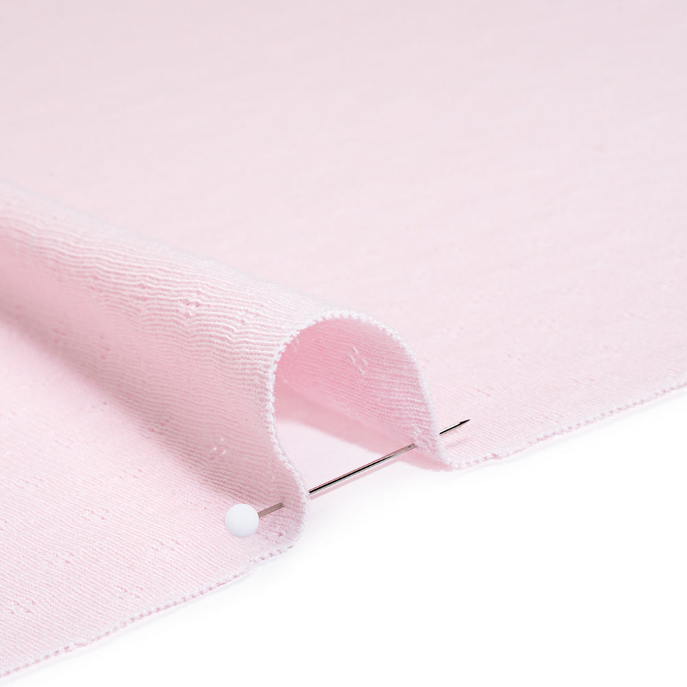 Cotton Pointelle Rib Knit - Blossom Pink Diamonds - Cassy Collection - Detail