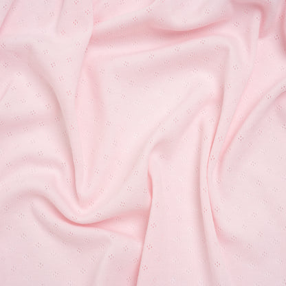 Cotton Pointelle Rib Knit - Blossom Pink Diamonds - Cassy Collection