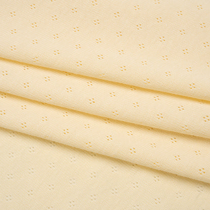 Cotton Pointelle Rib Knit - Light Sunshine Yellow Diamonds - Cassy Collection