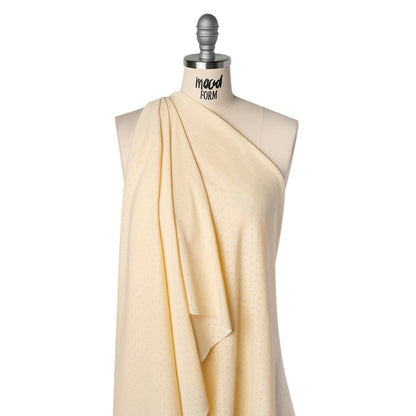 Cotton Pointelle Rib Knit - Light Sunshine Yellow Diamonds - Cassy Collection