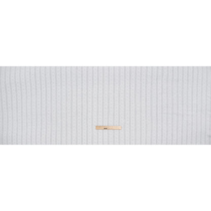 Cotton Pointelle Rib Knit - Powder White Hearts and Stripes - Cassy Collection