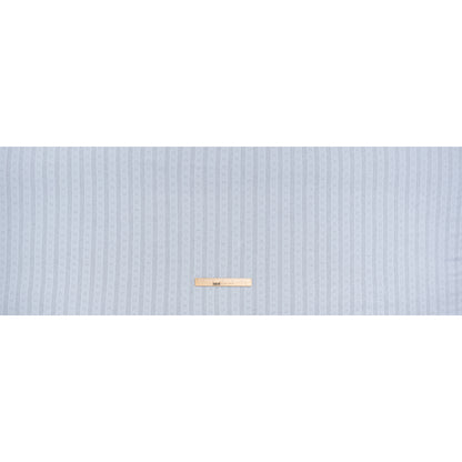 Cotton Pointelle Rib Knit - Baby Blue Hearts and Stripes - Cassy Collection