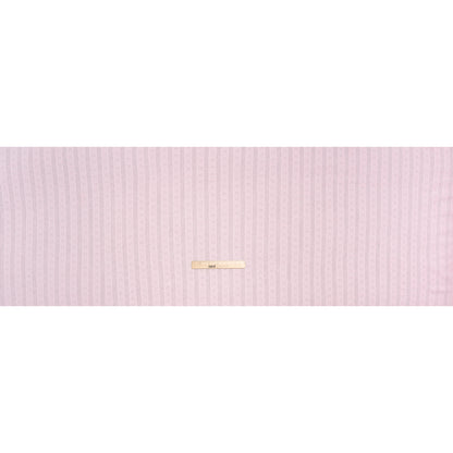 Cotton Pointelle Rib Knit - Blossom Pink Hearts and Stripes - Cassy Collection