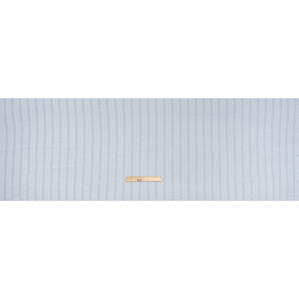 Cotton Pointelle Rib Knit - Baby Blue Diamonds and Stripes - Cassy Collection - Full