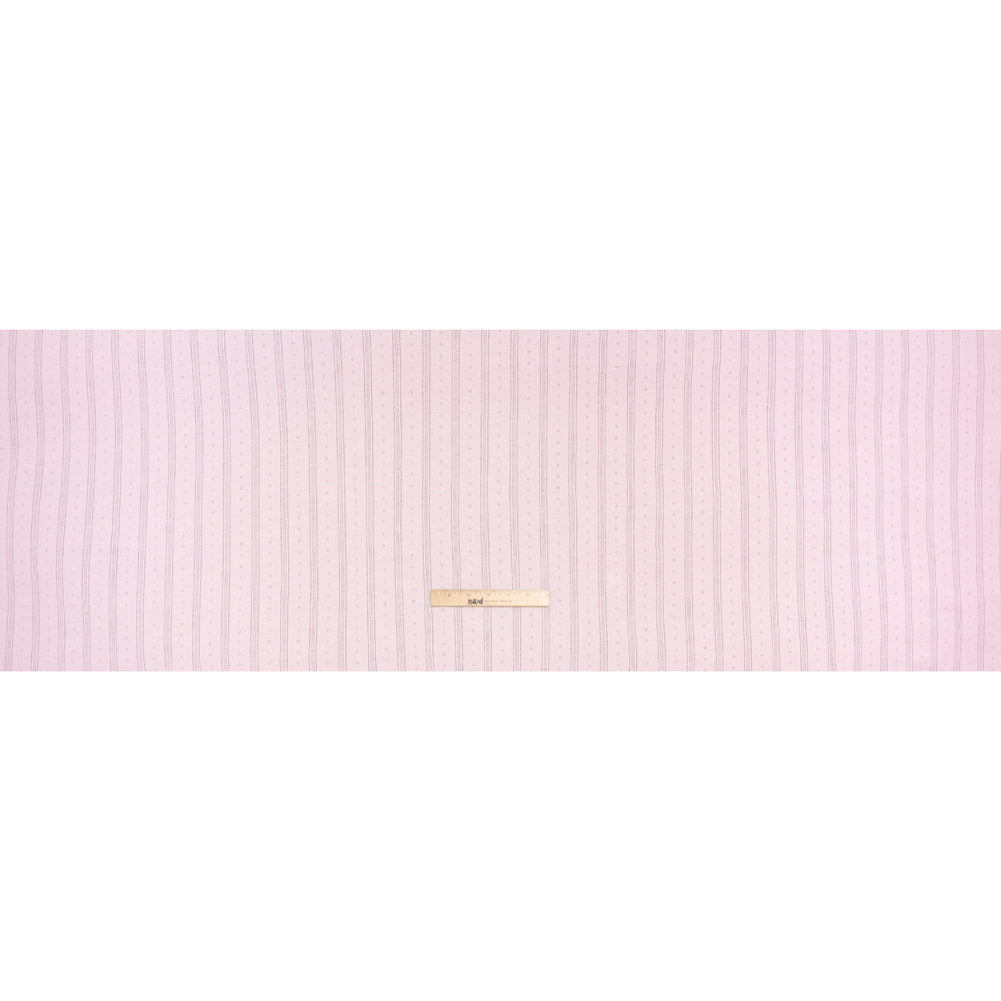 Cotton Pointelle Rib Knit - Blossom Pink Diamonds and Stripes - Cassy Collection - Full
