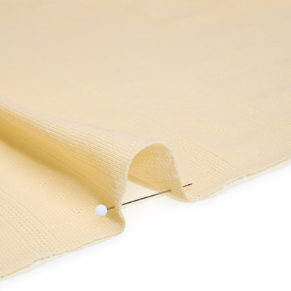 Cotton Pointelle Rib Knit - Light Sunshine Yellow Diamonds and Stripes - Cassy Collection