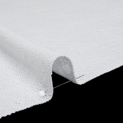 Cotton Pointelle Rib Knit - Powder White Roses - Cassy Collection